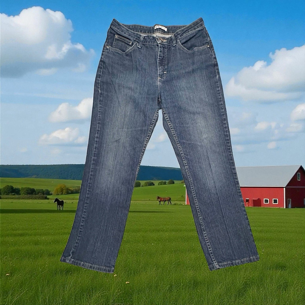 Riders By Lee Denim Jeans Womens 10P PETITE Straight Leg Relaxed Fit Mid-Rise
